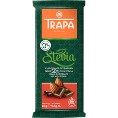 Шоколад Trapa Stevia черный 50%, 75г