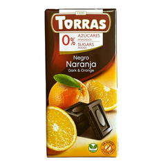 Шоколад без цукру чорний з апельсином Torras, 75г