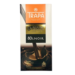 Шоколад Trapa чорний 80% без цукру, 80г