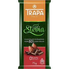 Шоколад Trapa Stevia чорний 80%, 75г