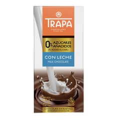 Шоколад Trapa молочний без цукру, 80г