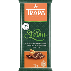 Шоколад Trapa Stevia молочний з мигдалем, 75г